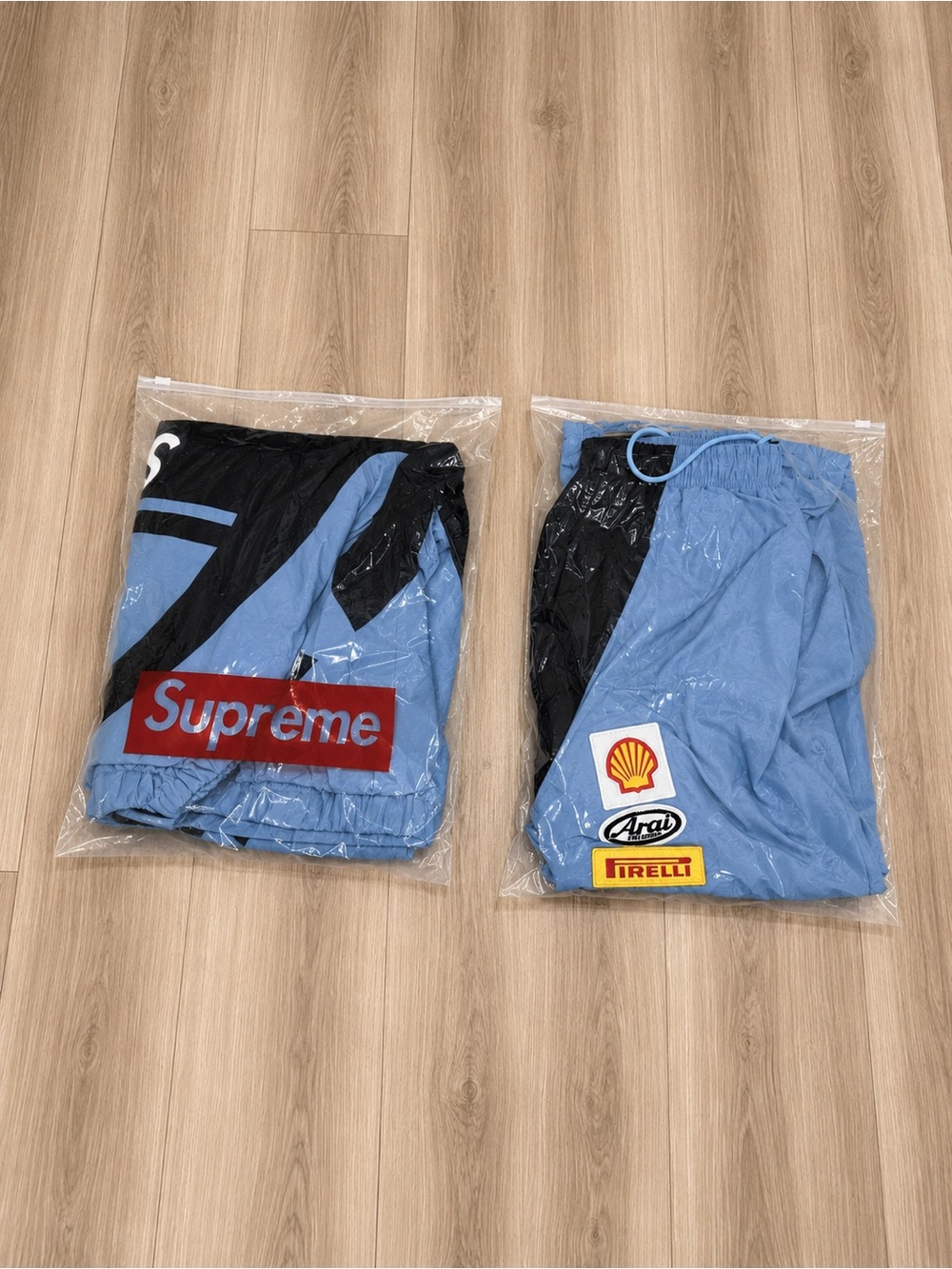 Supreme Light Blue and Black Kids Racing Shorts